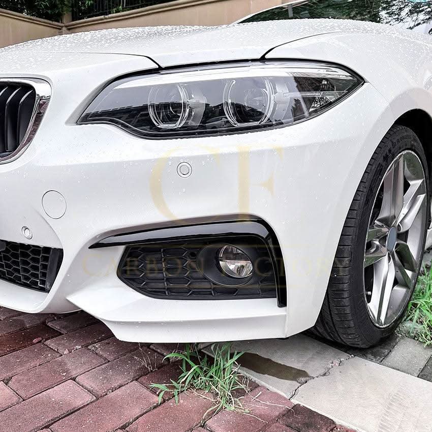 Gloss Black Front Bumper Trims for BMW F22 F23 2 Series 14-20 - Carbon Factory
