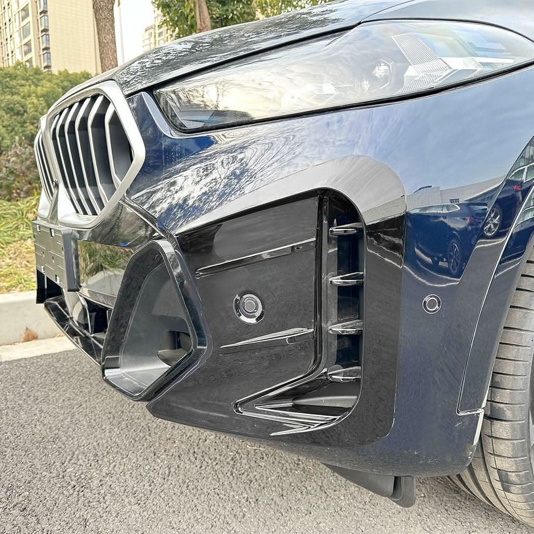 Gloss Black Front Bumper Trims for BMW G06 X6 LCI 23-25 - Carbon Factory