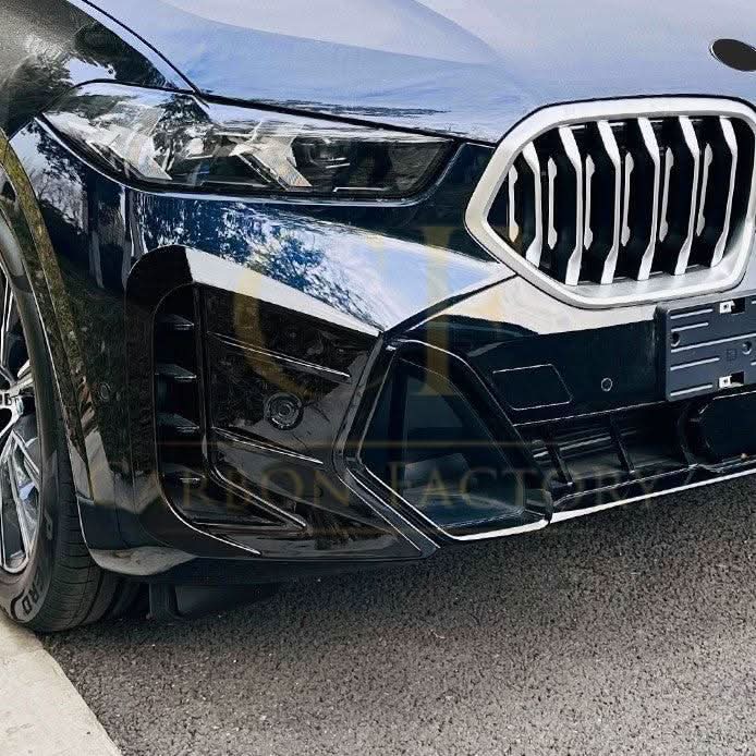 Gloss Black Front Bumper Trims for BMW G06 X6 LCI 23-25 - Carbon Factory