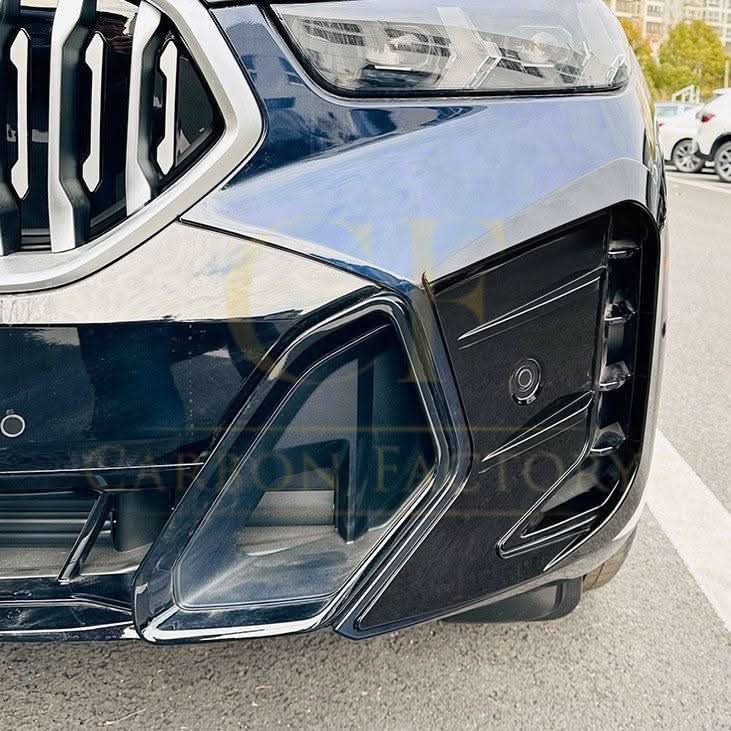 Gloss Black Front Bumper Trims for BMW G06 X6 LCI 23-25 - Carbon Factory