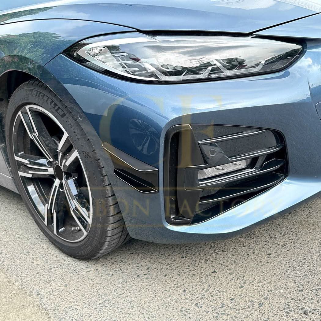 Gloss Black Front Bumper Trims for for BMW G22 G23 4 Series 20-Present - Carbon Factory