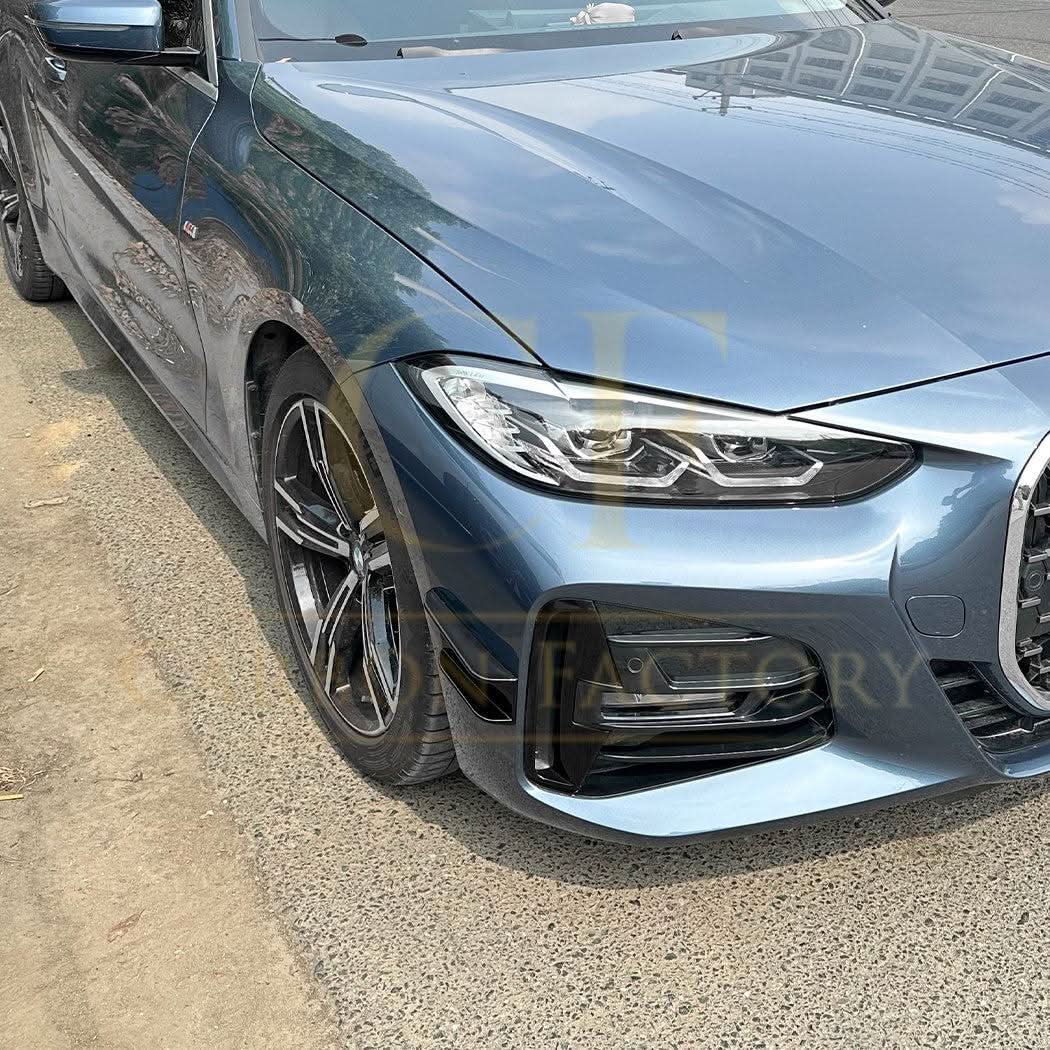 Gloss Black Front Bumper Trims for for BMW G22 G23 4 Series 20-Present - Carbon Factory