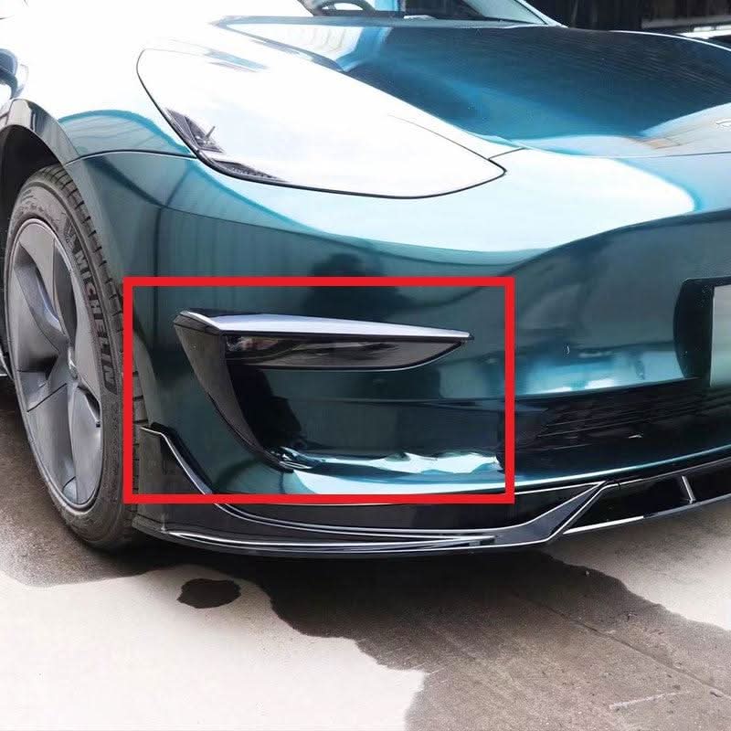 Gloss Black Front bumper Trims for Tesla Model 3 16-23 - Carbon Factory