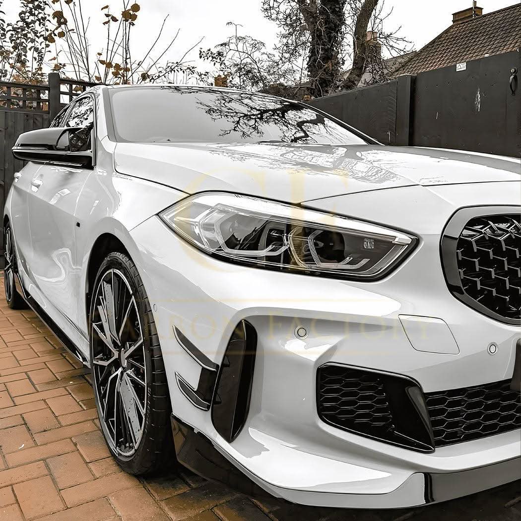 Gloss Black Front Canards for BMW F40 1 Series 19-24 - Carbon Factory
