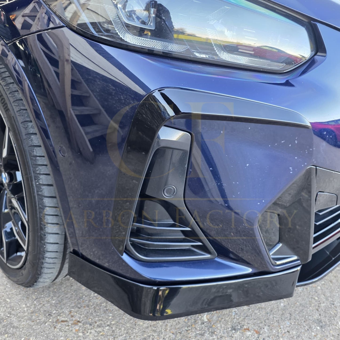 Gloss Black Front Canards for BMW G01 X3 G02 X4 LCI 22-24 - Carbon Factory