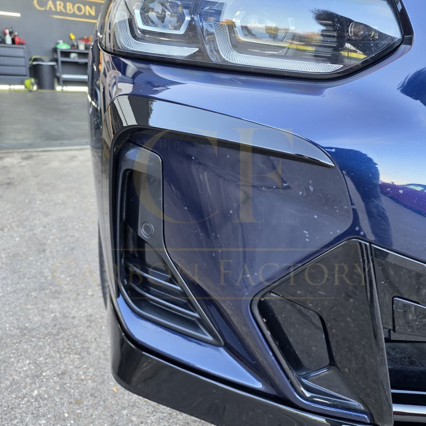 Gloss Black Front Canards for BMW G01 X3 G02 X4 LCI 22-24 - Carbon Factory