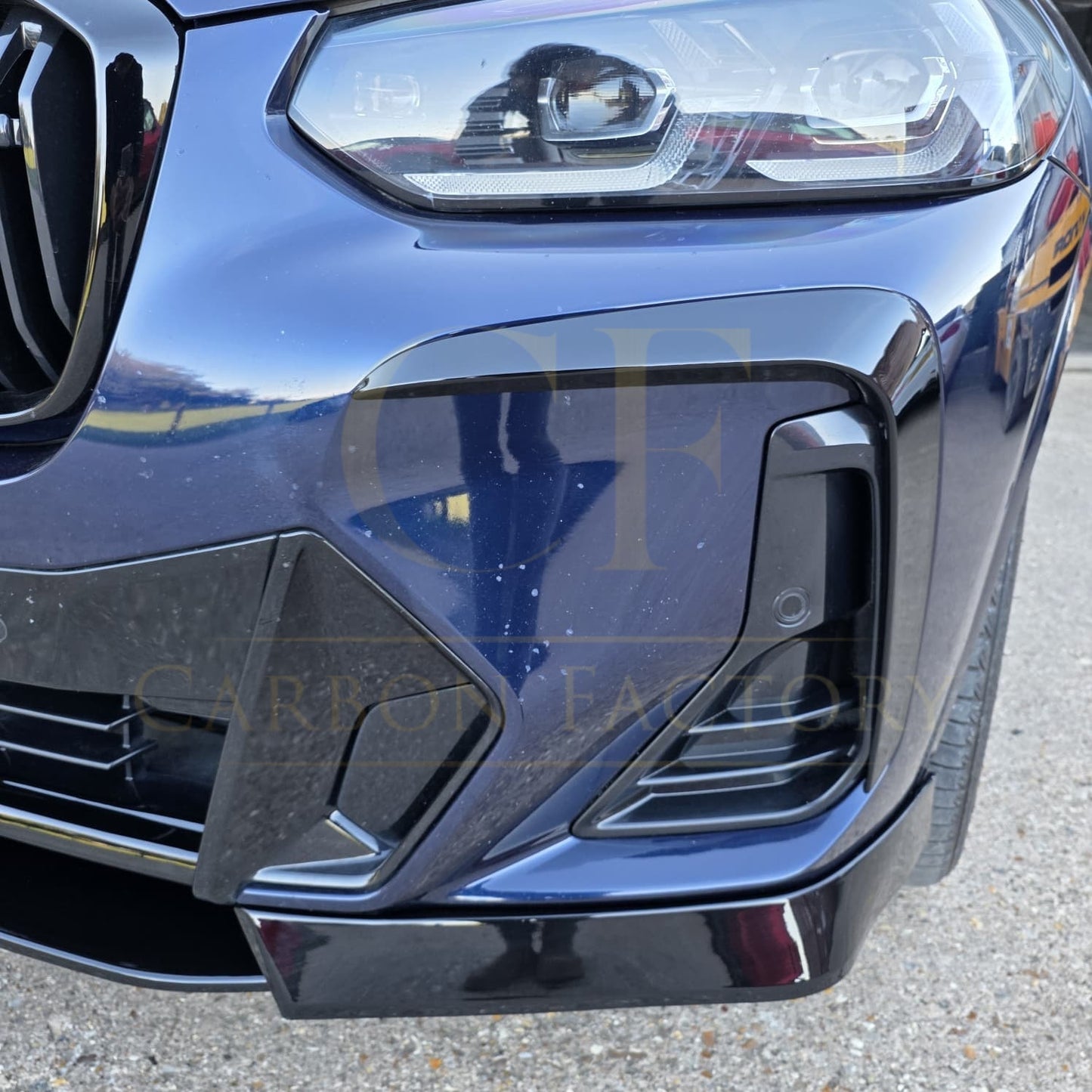 Gloss Black Front Canards for BMW G01 X3 G02 X4 LCI 22-24 - Carbon Factory