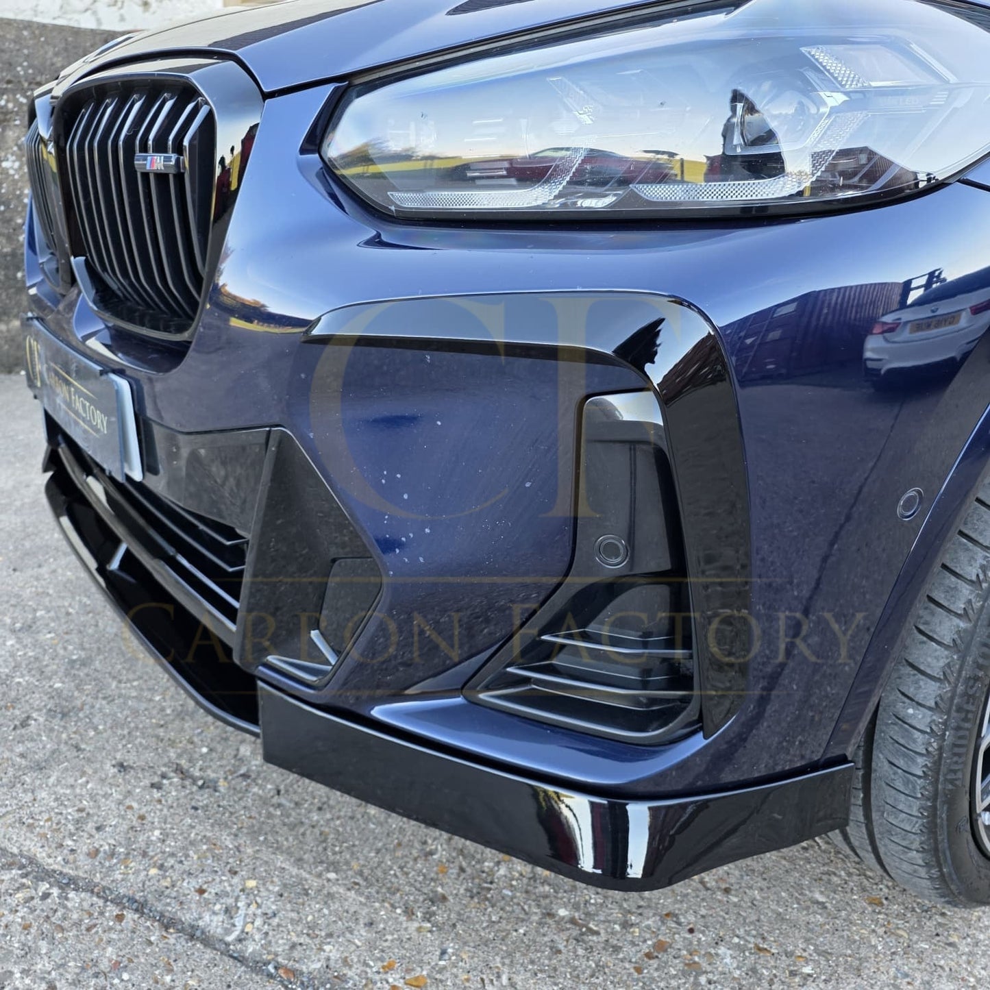 Gloss Black Front Canards for BMW G01 X3 G02 X4 LCI 22-24 - Carbon Factory