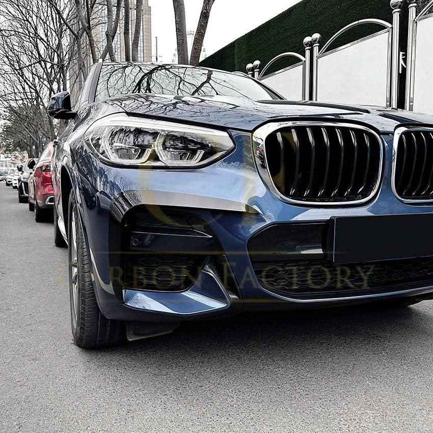Gloss Black Front Canards for BMW G01 X3 G02 X4 Pre-LCI 18-21 - Carbon Factory