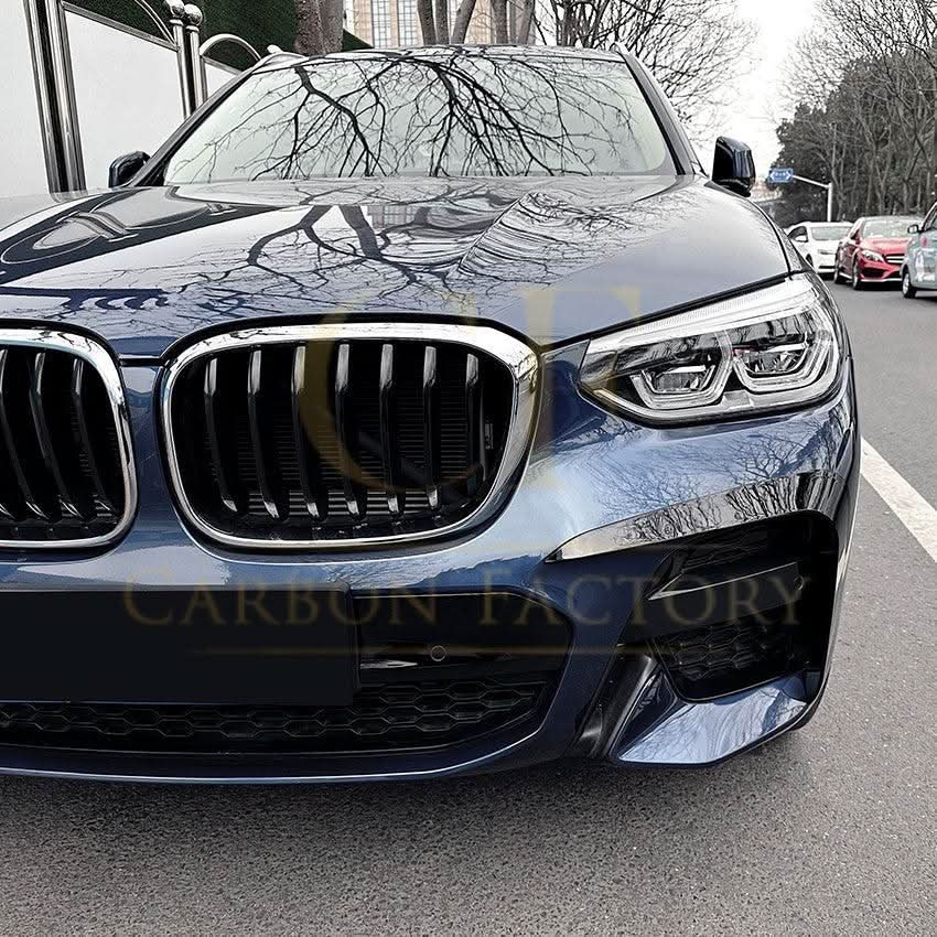 Gloss Black Front Canards for BMW G01 X3 G02 X4 Pre-LCI 18-21 - Carbon Factory