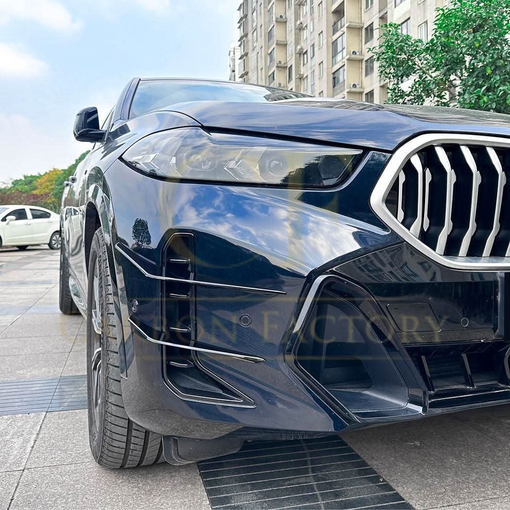 Gloss Black Front Canards for BMW G06 X6 LCI 23-25 - Carbon Factory