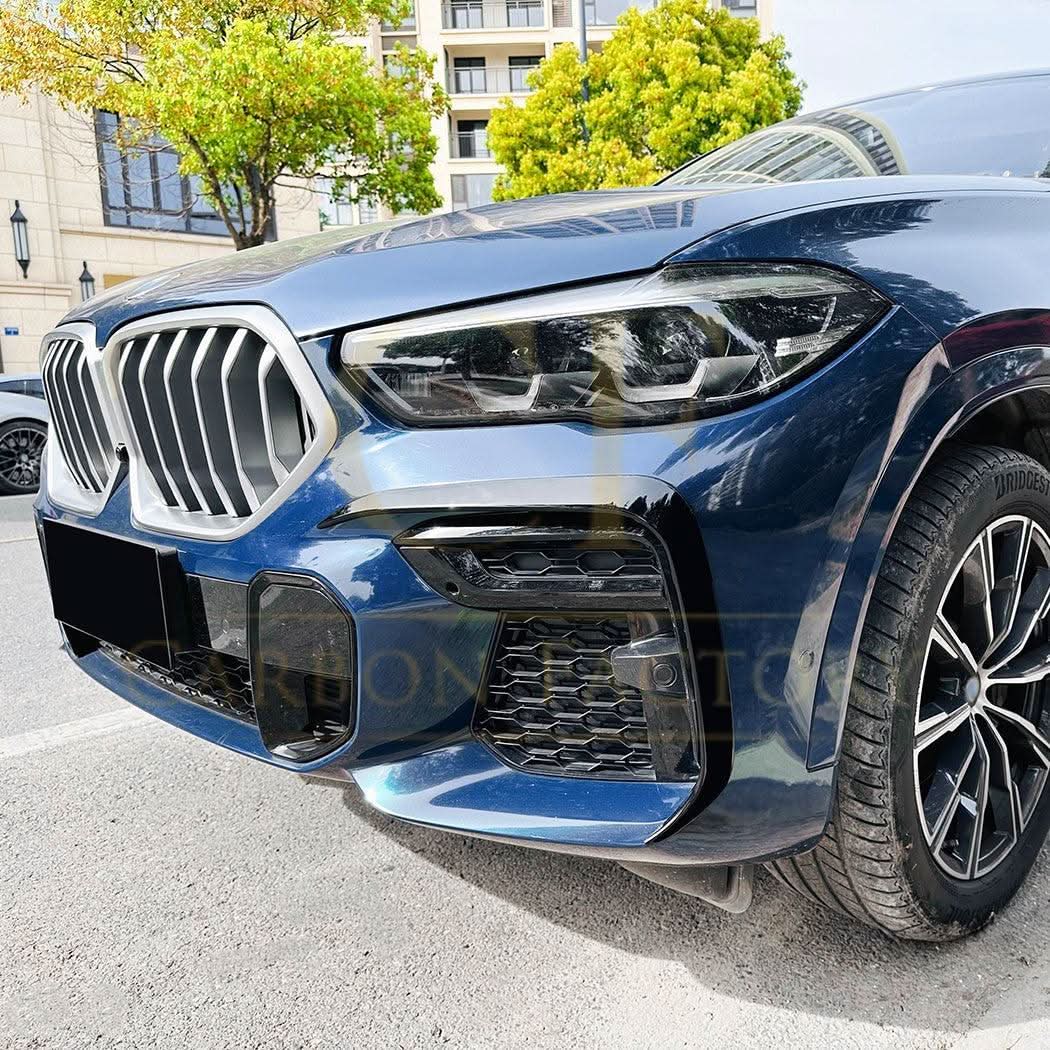 Gloss Black Front Canards for BMW G06 X6 Pre-LCI 19-22 - Carbon Factory