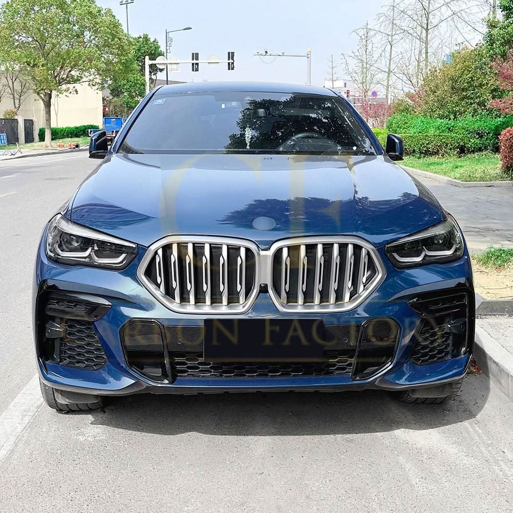 Gloss Black Front Canards for BMW G06 X6 Pre-LCI 19-22 - Carbon Factory