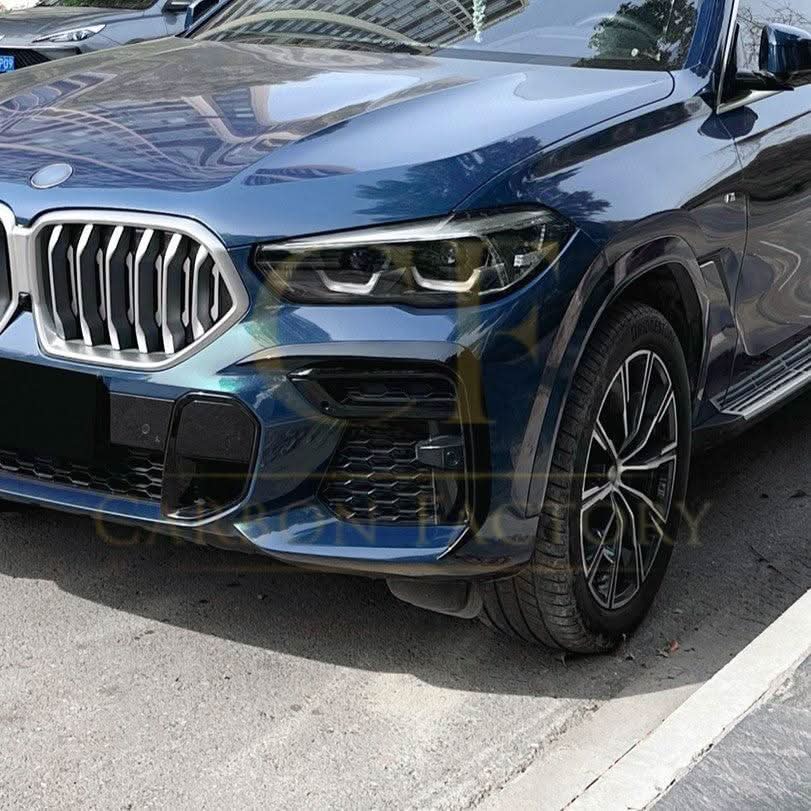 Gloss Black Front Canards for BMW G06 X6 Pre-LCI 19-22 - Carbon Factory