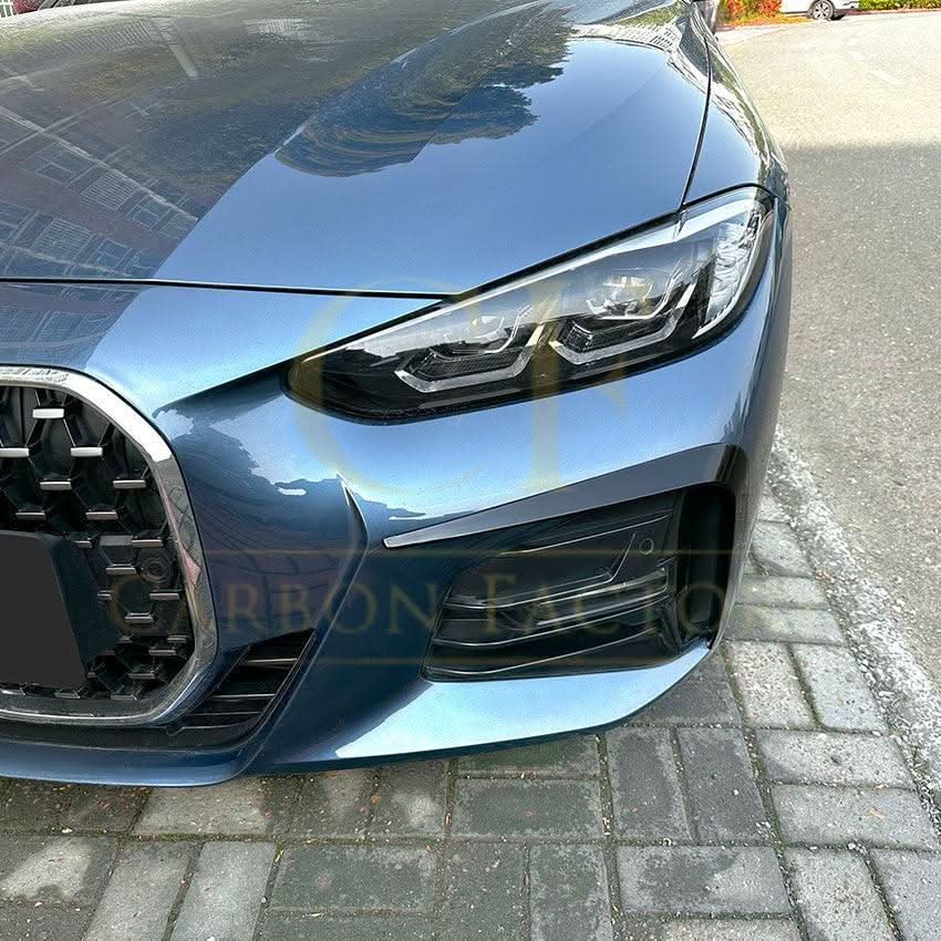 Gloss Black Front Canards for BMW G22 G23 4 Series 20-Present - Carbon Factory