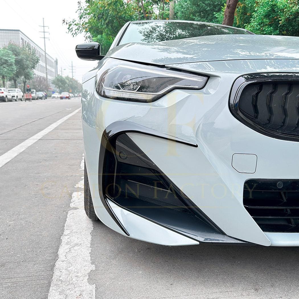 Gloss Black Front Canards for BMW G42 2 Series Coupe 21-Present - Carbon Factory