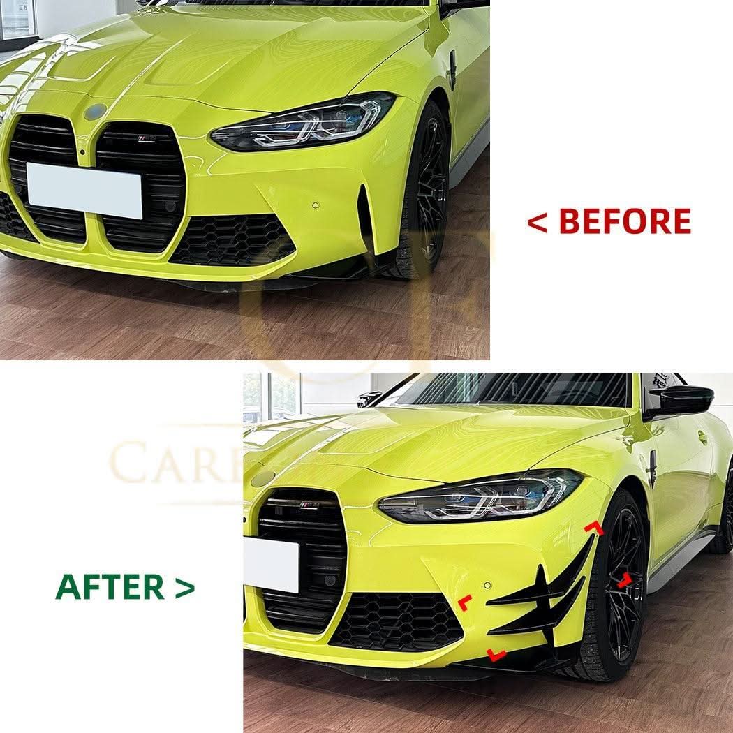 Gloss Black Front Canards for BMW G80 M3 G82 G83 M4 21-Present - Carbon Factory
