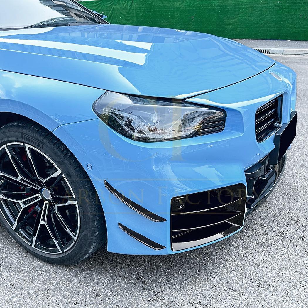 Gloss Black Front Canards for BMW G87 M2 23-Present - Carbon Factory