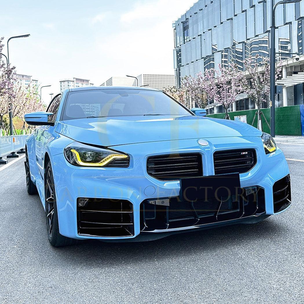 Gloss Black Front Side Grilles for BMW G87 M2 23-Present - Carbon Factory