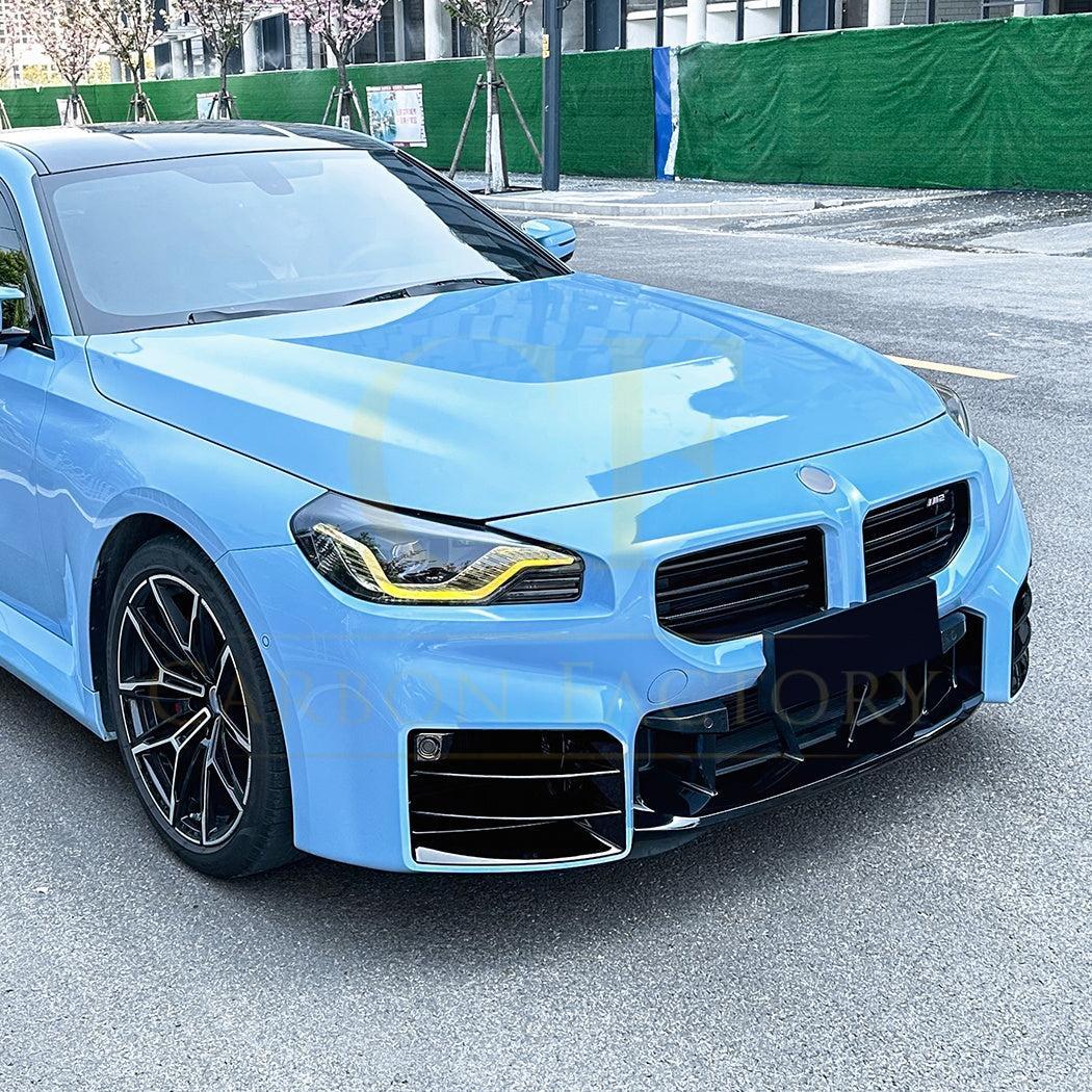 Gloss Black Front Side Grilles for BMW G87 M2 23-Present - Carbon Factory