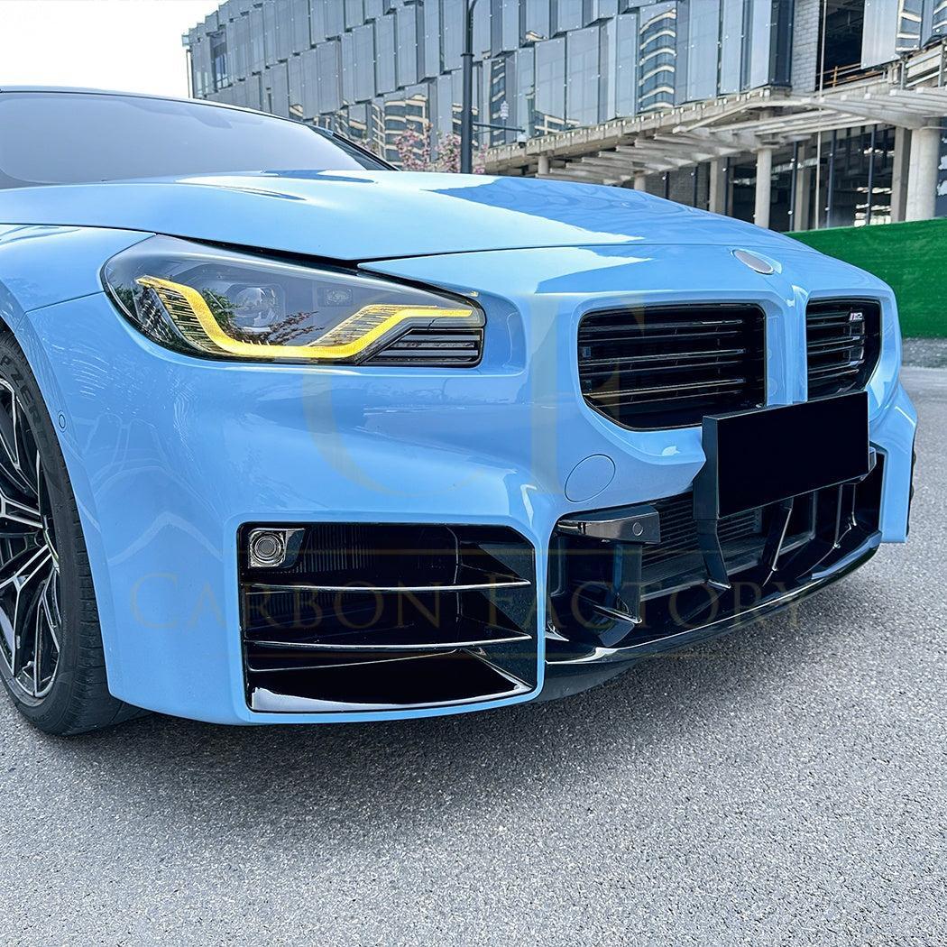 Gloss Black Front Side Grilles for BMW G87 M2 23-Present - Carbon Factory