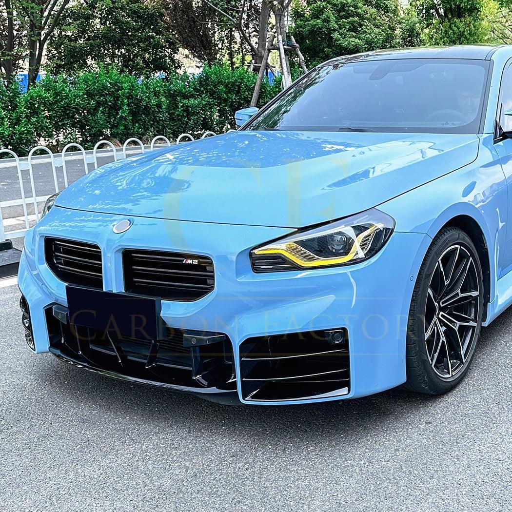 Gloss Black Front Side Grilles for BMW G87 M2 23-Present - Carbon Factory