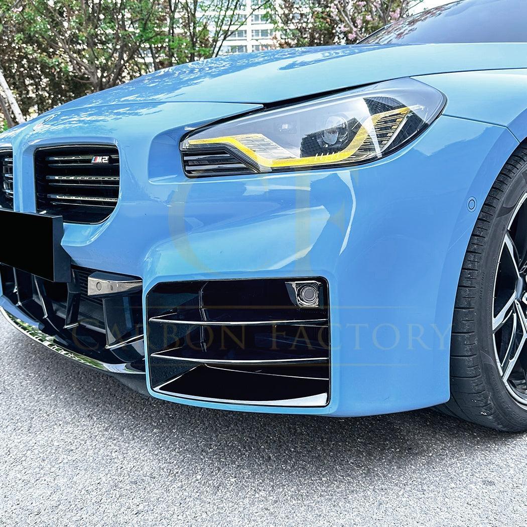 Gloss Black Front Side Grilles for BMW G87 M2 23-Present - Carbon Factory
