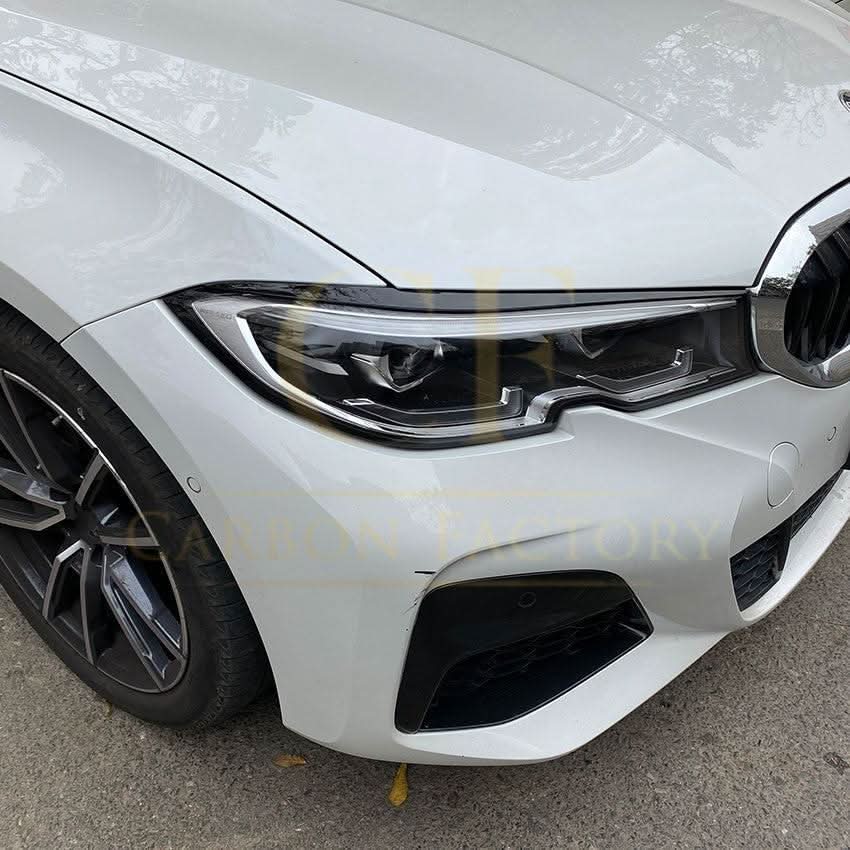 Gloss Black Headlight Trims for BMW 3 Series G20 G21 Pre-LCI 19-22 - Carbon Factory