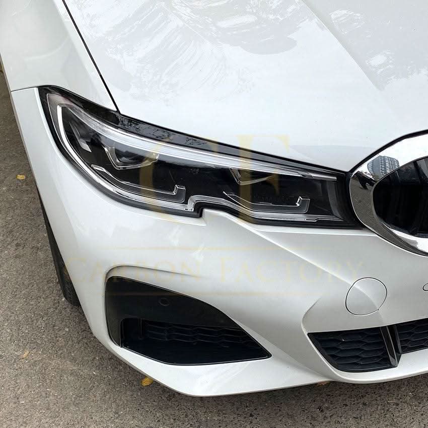 Gloss Black Headlight Trims for BMW 3 Series G20 G21 Pre-LCI 19-22 - Carbon Factory