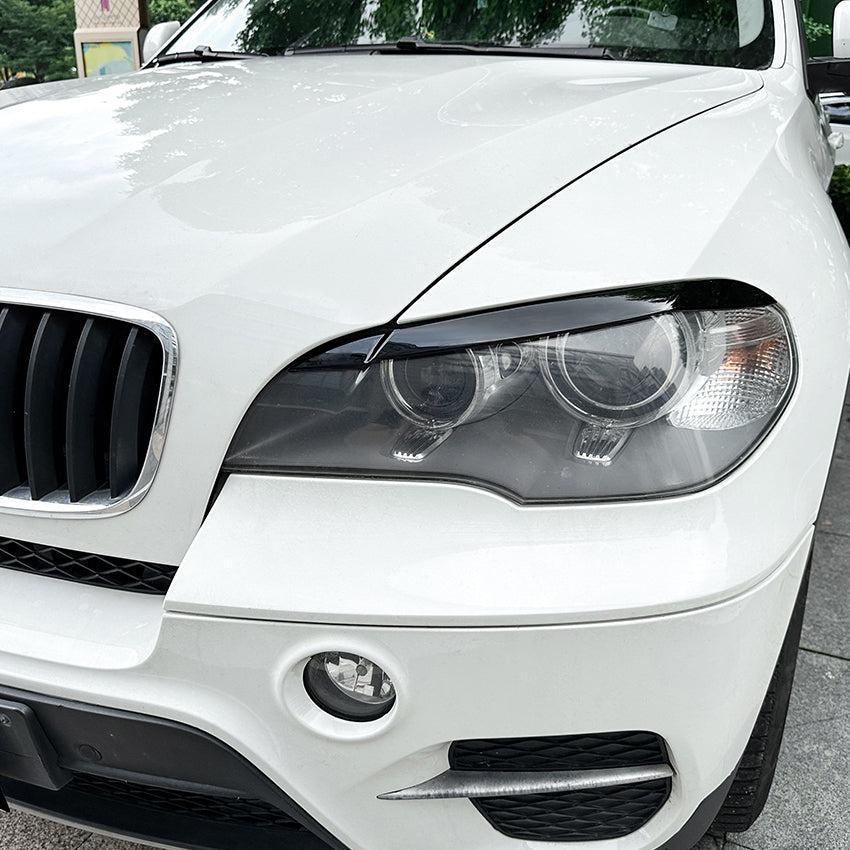 Gloss Black Headlight Trims for BMW E70 X5 08-14 - Carbon Factory