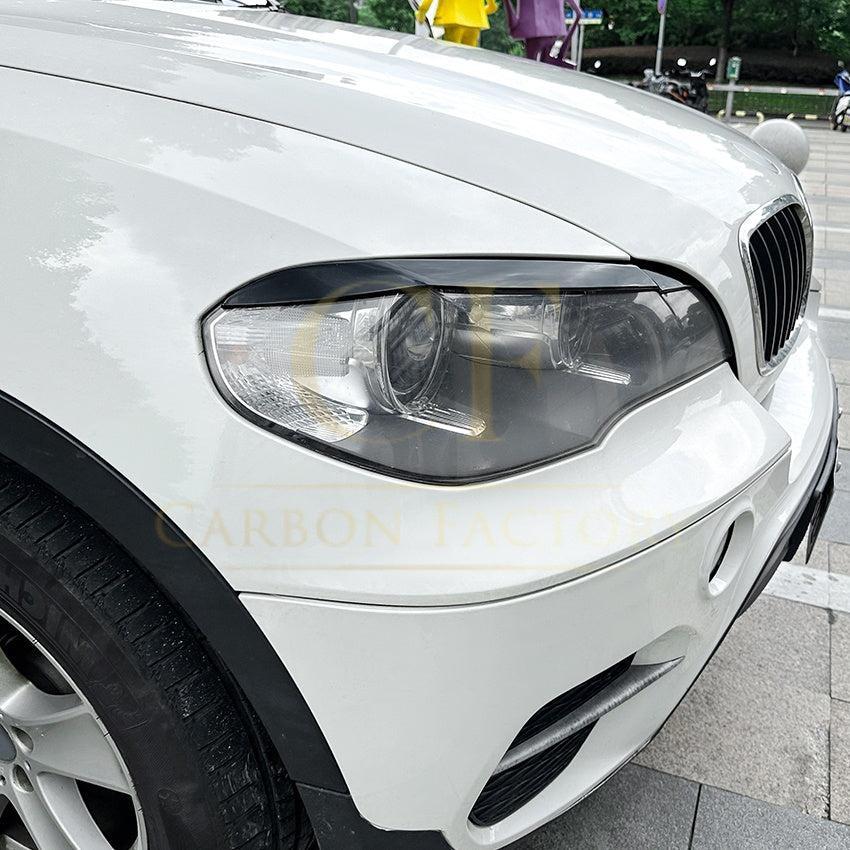 Gloss Black Headlight Trims for BMW E70 X5 08-14 - Carbon Factory