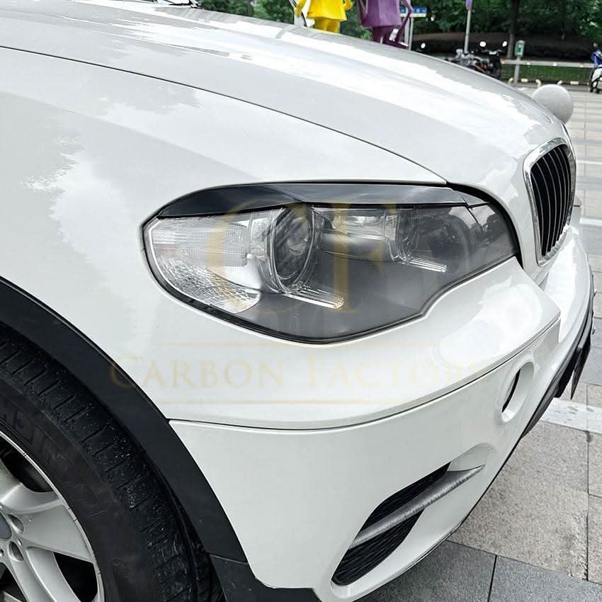 Gloss Black Headlight Trims for BMW E70 X5 08-14 - Carbon Factory