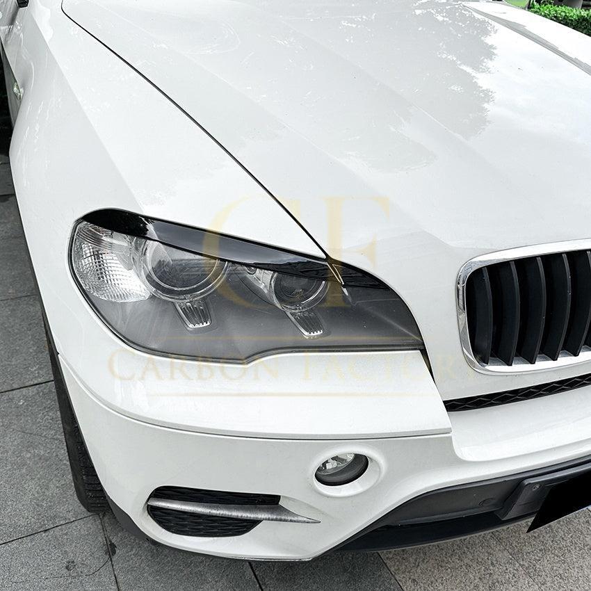 Gloss Black Headlight Trims for BMW E70 X5 08-14 - Carbon Factory