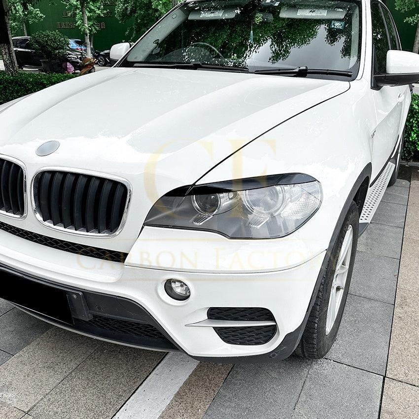 Gloss Black Headlight Trims for BMW E70 X5 08-14 - Carbon Factory