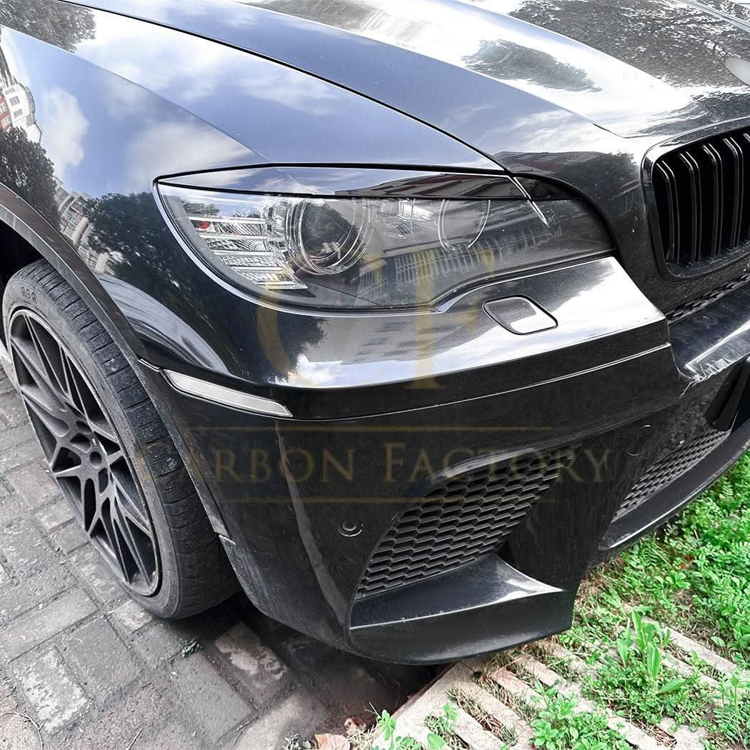 Gloss Black Headlight Trims for BMW E71 X6 08-14 - Carbon Factory