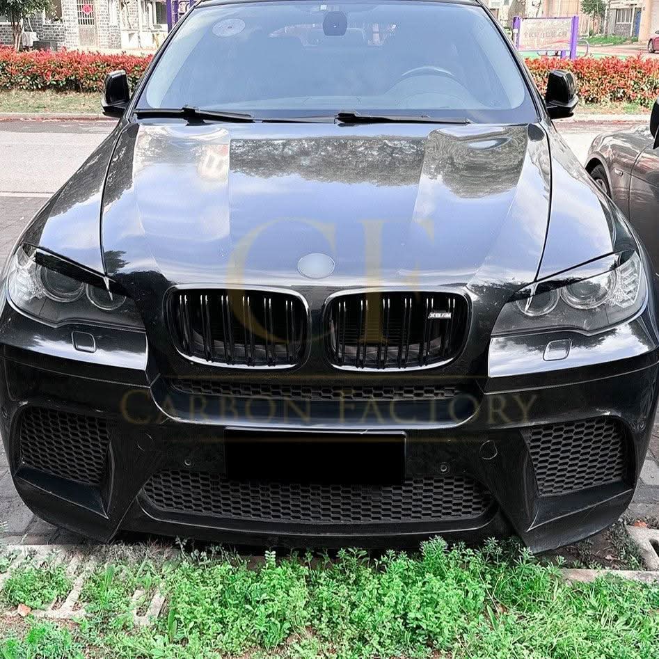 Gloss Black Headlight Trims for BMW E71 X6 08-14 - Carbon Factory