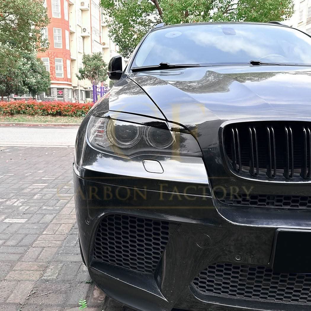 Gloss Black Headlight Trims for BMW E71 X6 08-14 - Carbon Factory