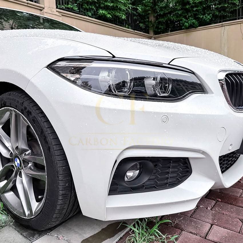 Gloss Black Headlight Trims for BMW F22 F23 2 Series F87 M2 14-20 - Carbon Factory