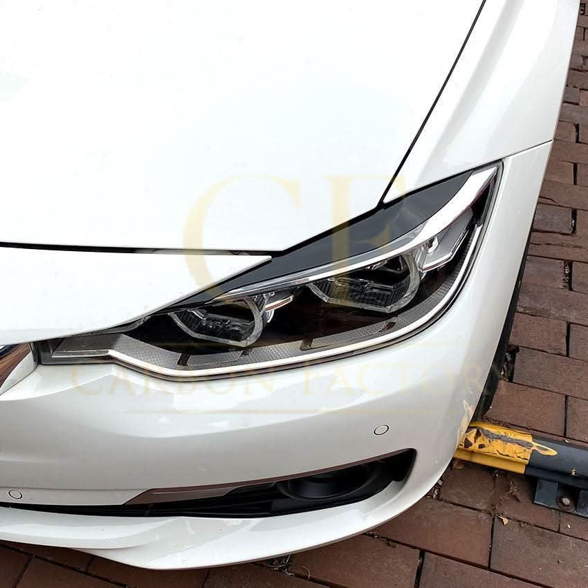 Gloss Black Headlight Trims for BMW F30 F31 3 Series 12-19 - Carbon Factory