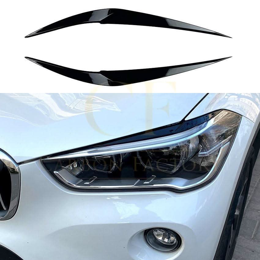 Gloss Black Headlight Trims for BMW F48 X1 16-22 - Carbon Factory