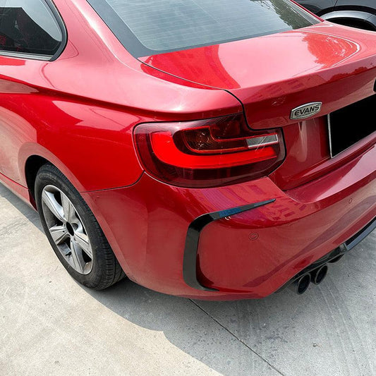 Gloss Black Rear Bumper Canards for BMW F87 M2 OG M2C 14-20 - Carbon Factory