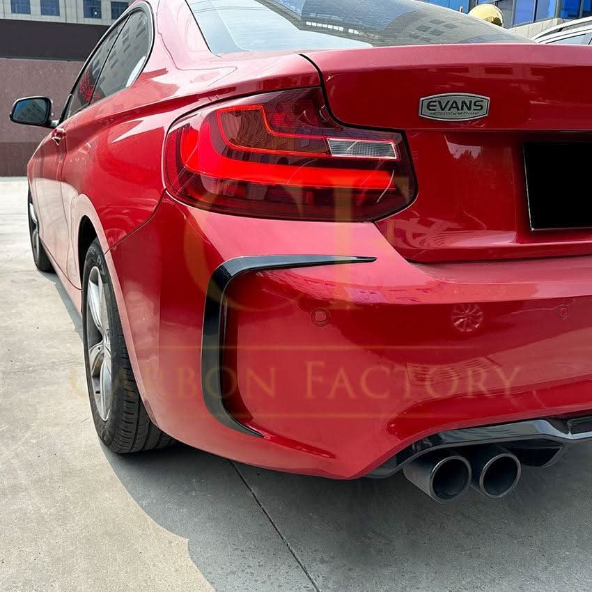 Gloss Black Rear Bumper Canards for BMW F87 M2 OG M2C 14-20 - Carbon Factory