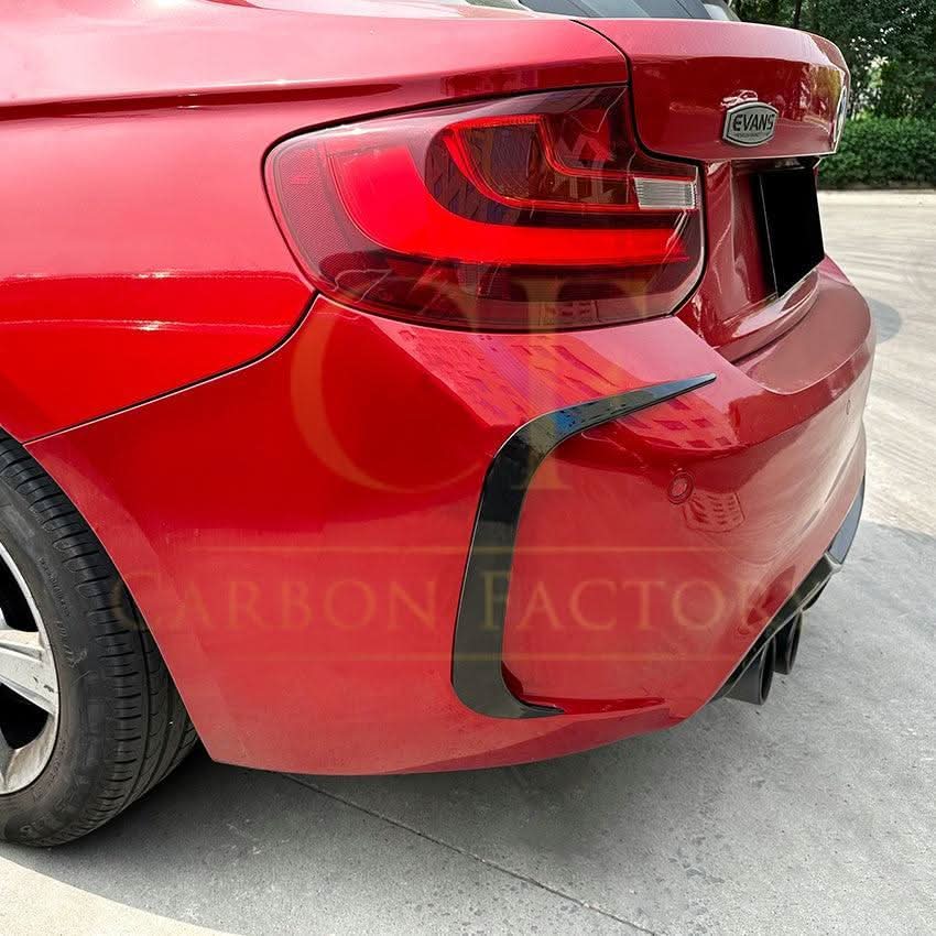 Gloss Black Rear Bumper Canards for BMW F87 M2 OG M2C 14-20 - Carbon Factory