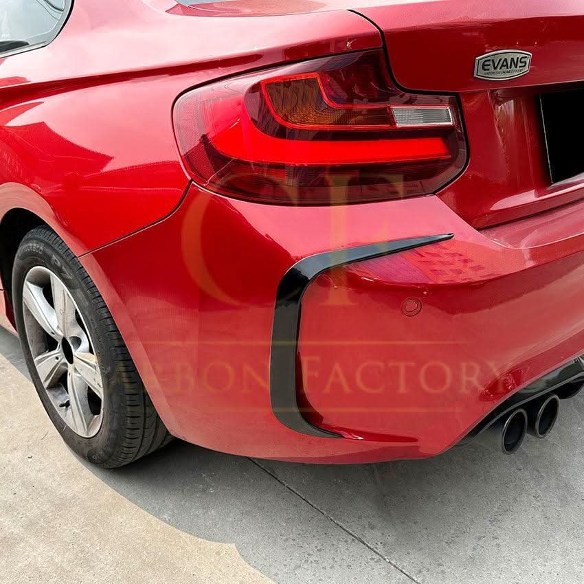 Gloss Black Rear Bumper Canards for BMW F87 M2 OG M2C 14-20 - Carbon Factory