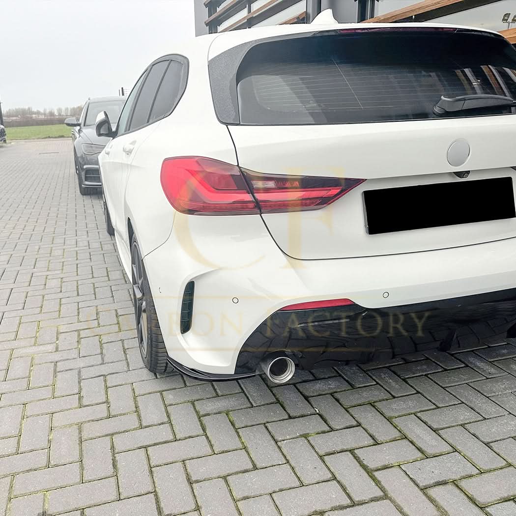 Gloss Black Rear Bumper Spats for BMW F40 1 Series 19-24 - Carbon Factory