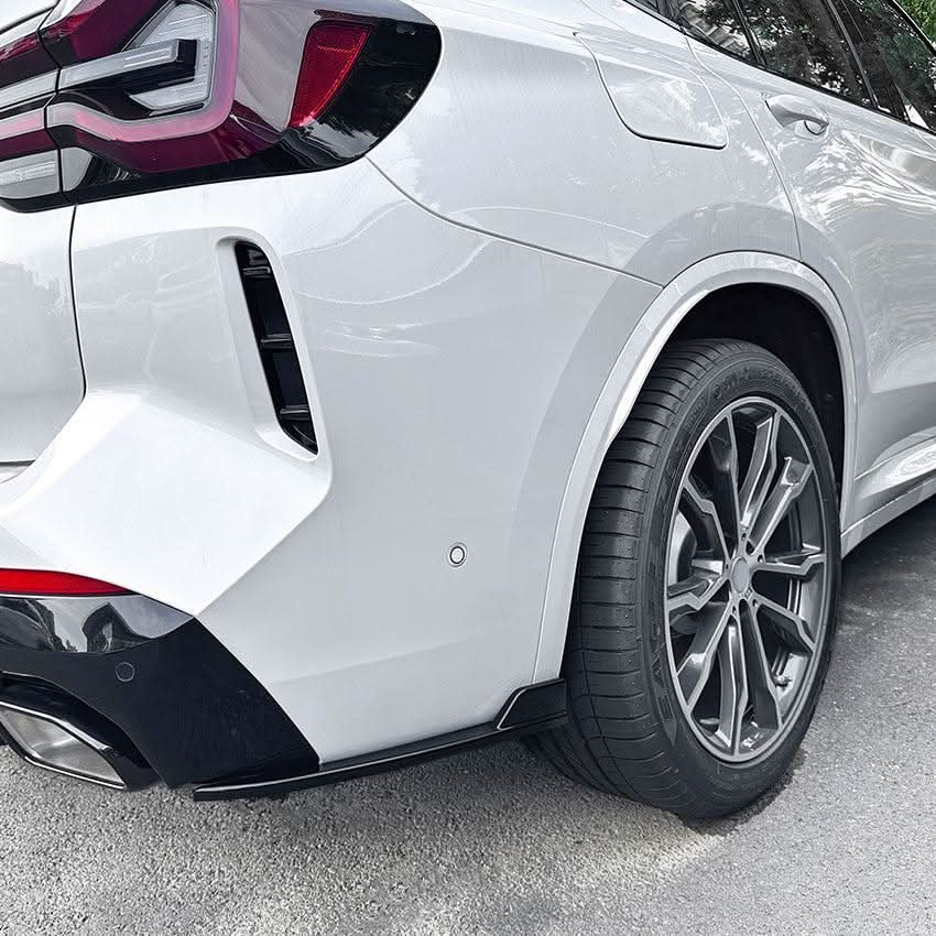 Gloss Black Rear Bumper Spats for BMW G01 X3 LCI 22-24 - Carbon Factory