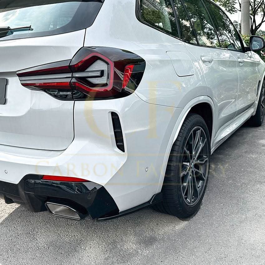 Gloss Black Rear Bumper Spats for BMW G01 X3 LCI 22-24 - Carbon Factory