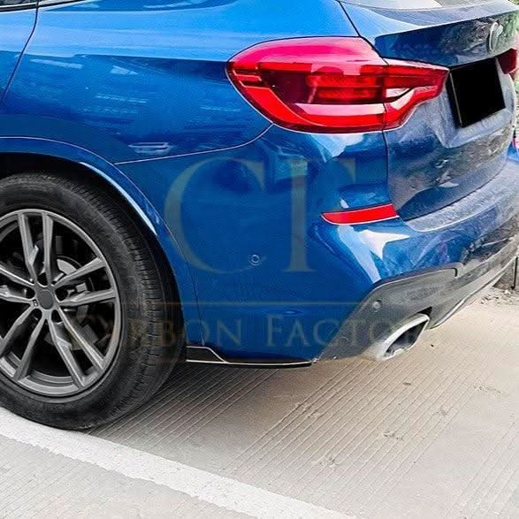 Gloss Black Rear Bumper Spats for BMW G01 X3 Pre-LCI 18-21 - Carbon Factory
