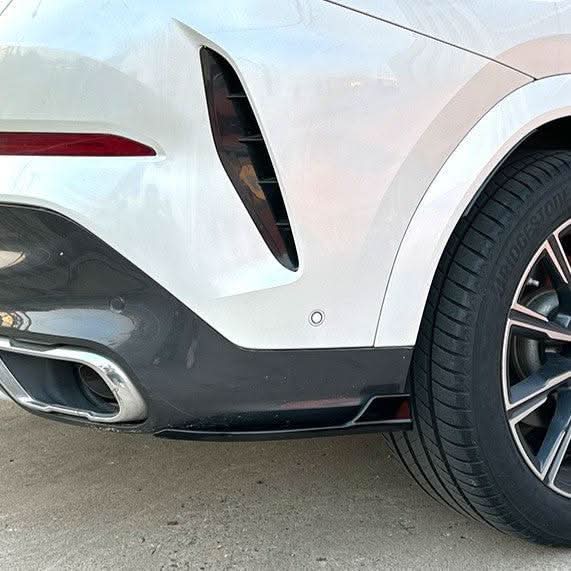 Gloss Black Rear Bumper Spats for BMW G06 X6 Pre-LCI 19-22 - Carbon Factory