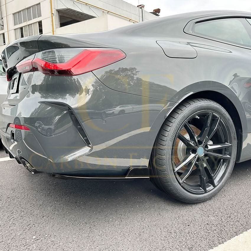 Gloss Black Rear Bumper Spats for BMW G22 G23 4 Series 20-Present - Carbon Factory